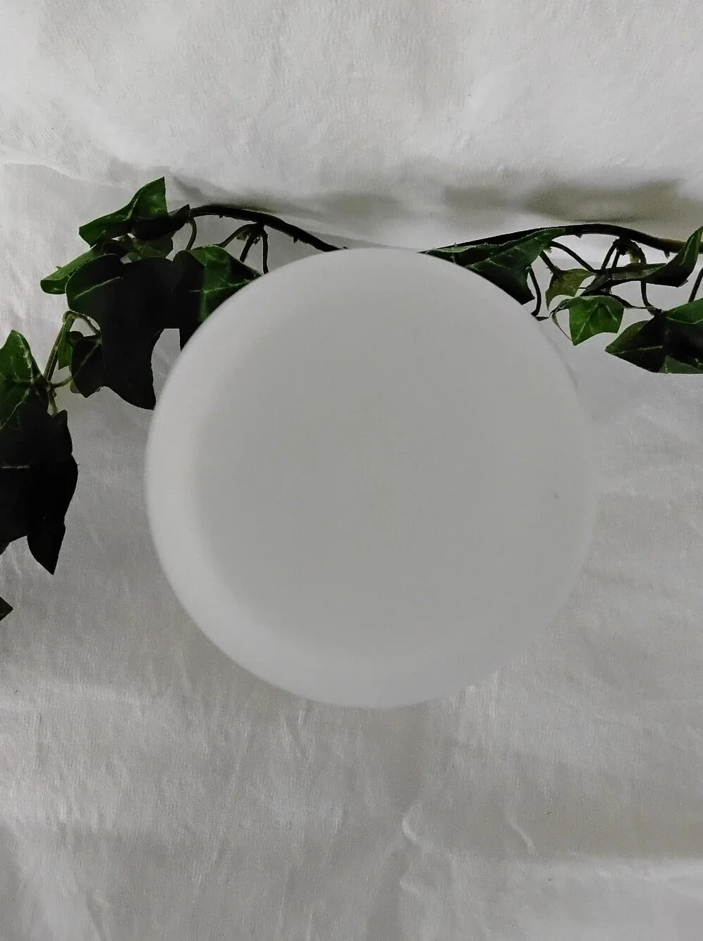 White Frosted Satin Glass Scalloped Rim Bud Vase